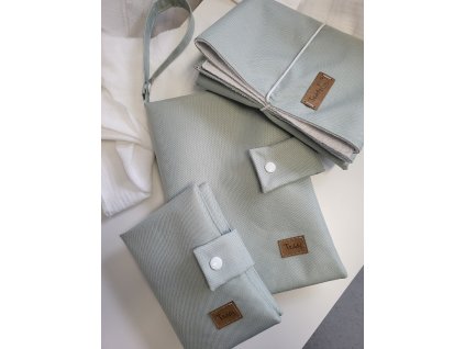 Midi sada mint - (plenkovník + obal na očkovací průkaz + přebalovací podložka)