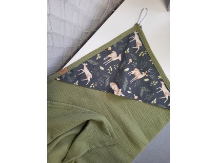 Mušelínová osuška pro miminko les