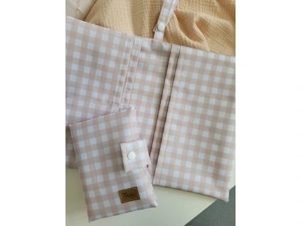Malá sada gingham (plenkovník + obal na očkovací průkaz)