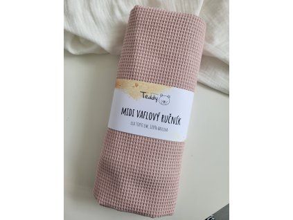 Midi vaflový ručník pudrová