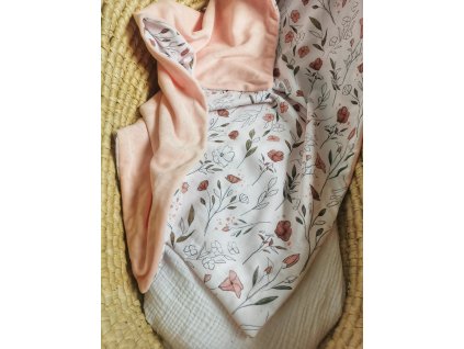 Plyšová deka Blossom světlá růžová