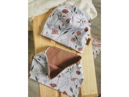 Dětský set čepice a nákrčník – Blossom