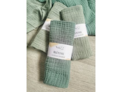 Mušelínová plenka MALÁ 40 x 30 cm - mint