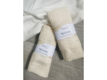 Mušelínová plenka MALÁ 40 x 30 cm - vanilková