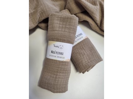 Mušelínová plenka MALÁ 40 x 30 cm - hnědá