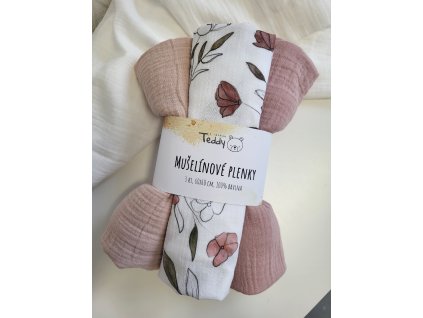 Sada 3x mušelínová plenka STANDARD 60 x 60 cm - Blossom