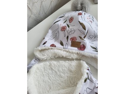Dětský zimní set čepice a nákrčník – Blossom