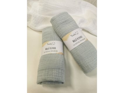 Mušelínová plenka MALÁ 40 x 30 cm - ledovcově modrá