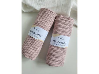 Malý vaflový ručník pudrová