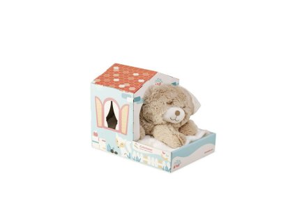 INTERBABY | Deka hvězda s medvídkem v domečku 80x110 cm - KRÉMOVÁ