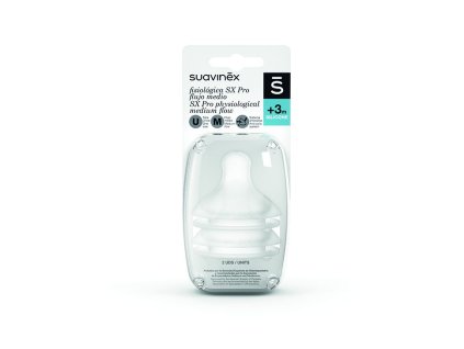SUAVINEX | SAVIČKA SX PRO FYZIOLOGICKÁ MF STŘEDNÍ PRŮTOK 2 KUSY