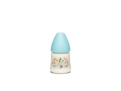 SUAVINEX | LÁHEV Kulatá savička LATEX 150 ml - MODRÝ PÁV