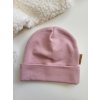 Dětská bavlněná čepice - růžová 0-3 měsíce
