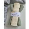 Sada 3x mušelínová plenka MINI 30x30 cm eukalypt béžová