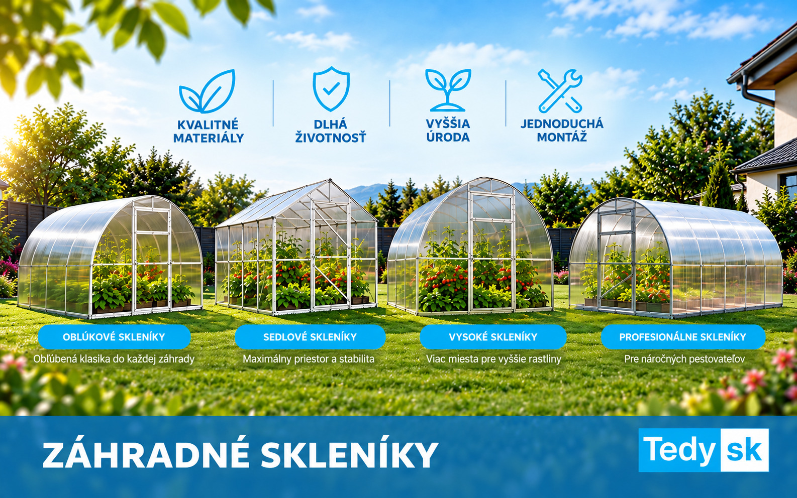 Záhradné skleníky a fóliovníky