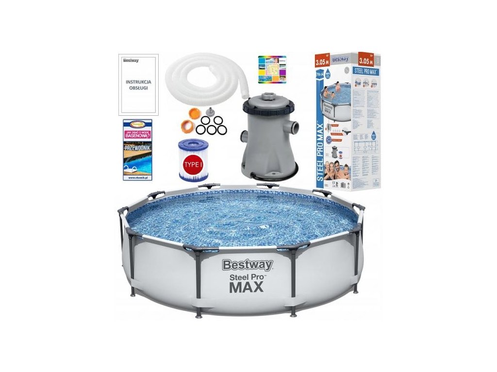 Bazén BESTWAY STEEL PRO MAX 305x76cm +filtrácia + čerpadlo