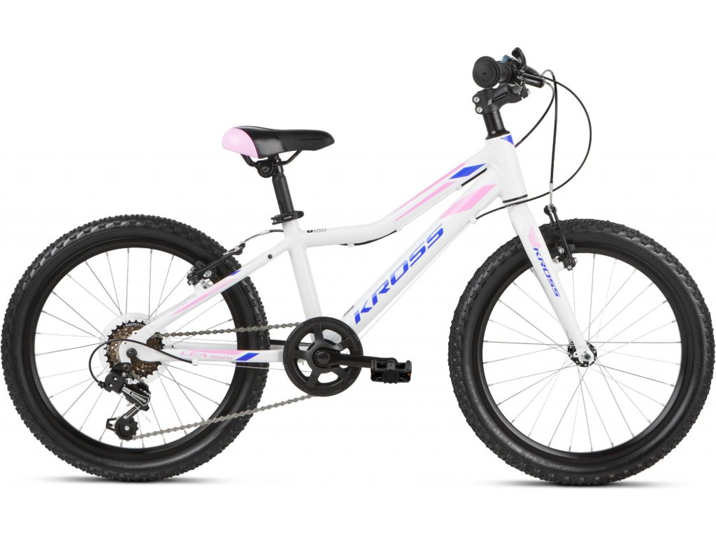 Detský bicykel 20" Kross Lea Mini 3.0 Light biela / ružová / fialová lesklá