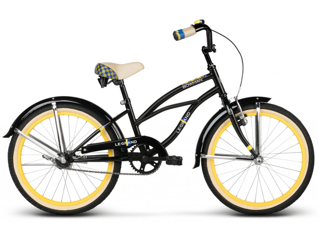 Detsky Bicykel 20" Le Grand Bowman KID bike čierna / žltá mat