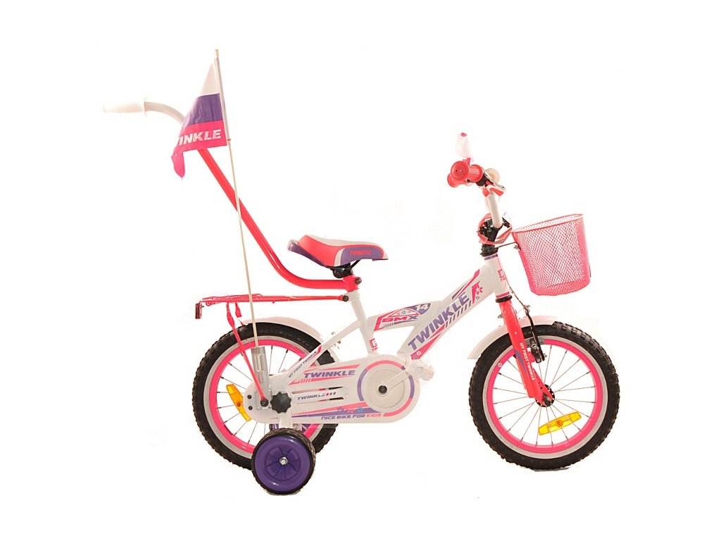 Detský Bicykel TWINKLE 14" Bielo/ružový