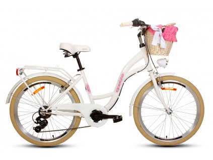 Mestský Retro Bicykel GOETZE MOOD 24" 6 Prevodový Bielo krémový 2020