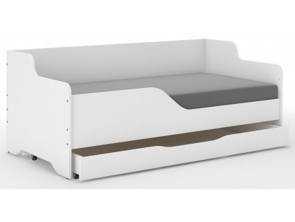 Posteľ LILA 160x80 Biela Ľavá + matrac + šuflík