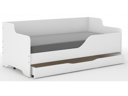 Posteľ LILA 160x80 Biela Pravá + matrac + šuflík