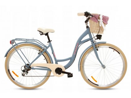 Retro Bicykel 28" GOETZE MOOD 7 prevodový Modrý krémové kolesá+košík