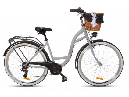 Retro Bicykel 28" Goetze MOOD 7 Prevodový šedo/čierny+košík