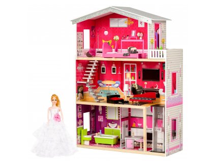 Veľký drevený domček pre bábiky s výťahom - Malibu Residence ECOTOYS