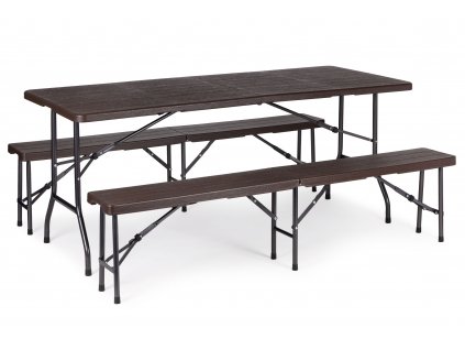 Cateringový stôl 180 cm + 2 lavice banketová súprava