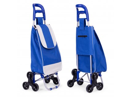 Nákupný košík, 25l taška, 6 koliesok, kovový rám, modrý ModernHome