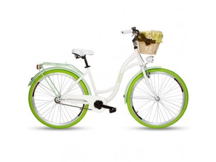 Retro Bicykel GOETZE COLOURS LTD 26"/28" 3 Prevodový Zelený +košík