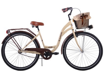 Dámsky mestský bicykel Kozbike 26" krémovo-hnedý (26K23-S1)
