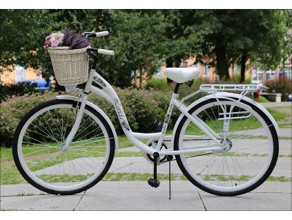 Dámsky Mestský Retro Bicykel 28" Jednoprevodový Biely