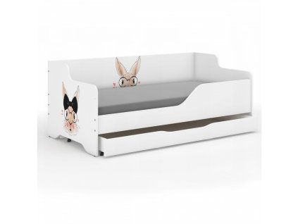 Detská posteľ LILU 3 zajačik+ šuflík+matrac+rošt