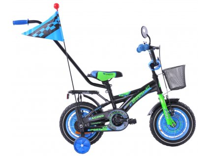 Detský bicykel 12" FUZLU RACING čierno-modro zelený
