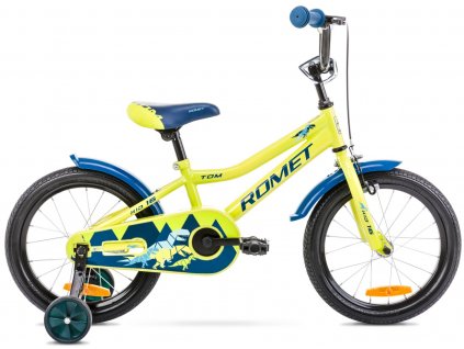 Detský bicykel 16" Romet Tom žltý/ modrý bicykel