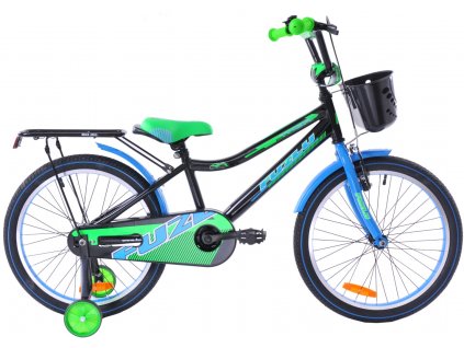 Detský bicykel 20" Fuzlu Thor čierno-modro-zelený lesklý
