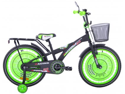 Detský bicykel 20" Racing Sport čierna matná zelená