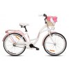 Detský Retro Bicykel 24" Goetze STYLE 1 Prevodový Bielo-Ružový+košík