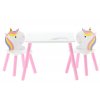 Detský stôl a stoličky LILY UNICORN-biely