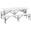 KEMPINGOVÝ/Cateringový SET STÔL + 2 LAVIČKY 180cm