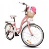 Mestský Retro Bicykel 24" GOETZE MOOD 6 prevodový Ružový+košík