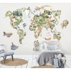 Nálepka na stenu mapa so zvieratkami