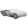 Posteľ auto CORVETTE šedá bez plameňov 140x70+matrac+rošt