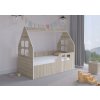 Lozko dzieciece DOMEK SONOMA 140x70 materac pokrowiec Typ lozko pojedyncze