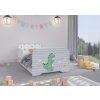 Posteľ MIKI 140x70 dinosaurus (bez šuflíka)+matrac+rošt