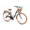 Retro Bicykel 28" Bicykel Goetze MOOD 7 Prevodový Grafitový/hnedé kolesá+košík