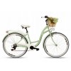 Retro Bicykel 28" Goetze MOOD 7 Prevodový pistáciový/biele kolesá+ košík