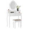 Toaletný stolík s kozmetickým zrkadlom + stolička biely Marie Thérése